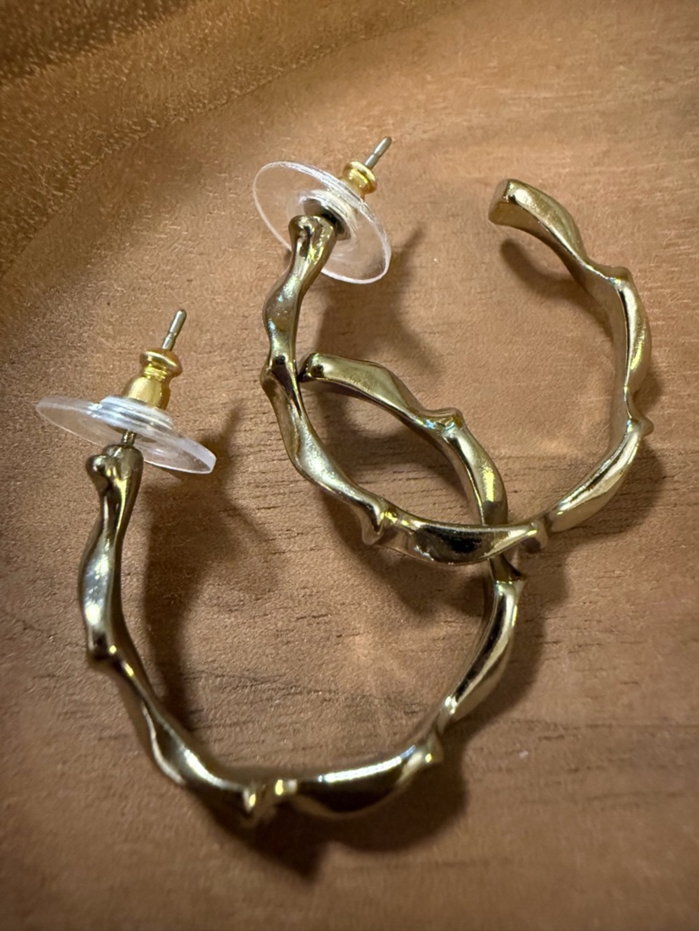 Gold Twisted Hoop Earrings - Women Jewelry